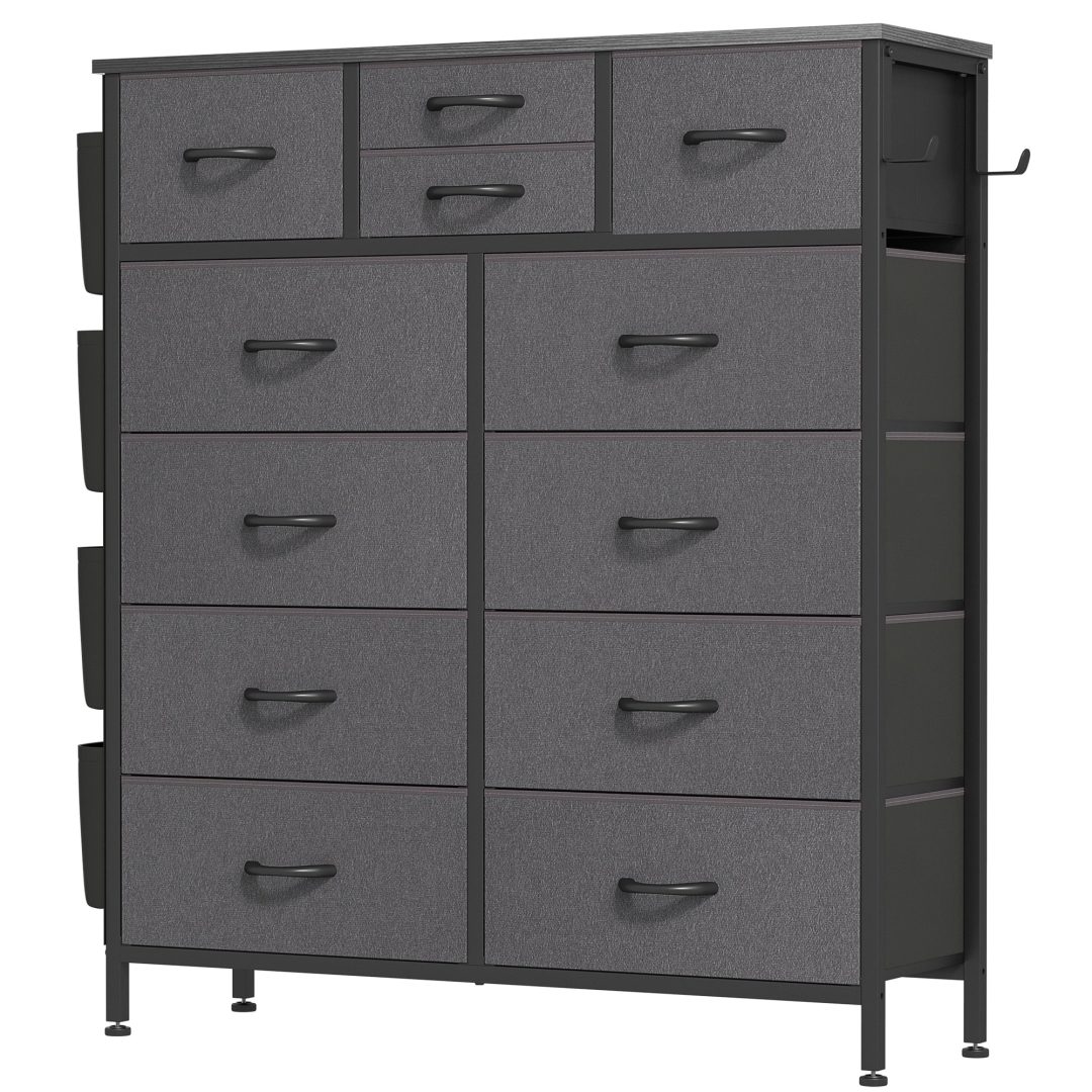 ZenVora 12 Drawer Fabric Dresser, Tall Bedroom Chest of Drawers with Storage