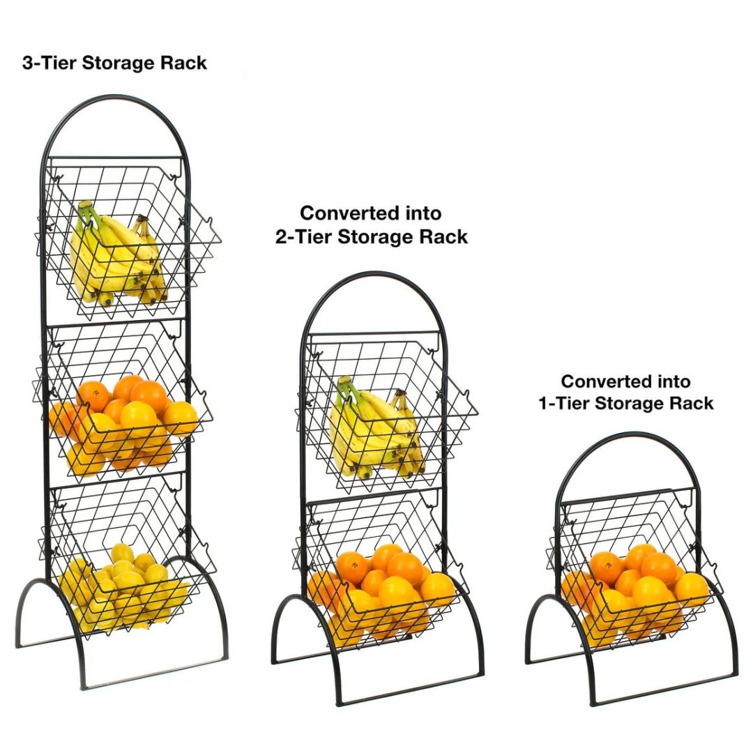 ZenVora 3 Tier Wall Mounted Storage Rack, Multi-Level Floating Shelf Organizer for Kitchen, Bathroom, Bedroom and Home Storage