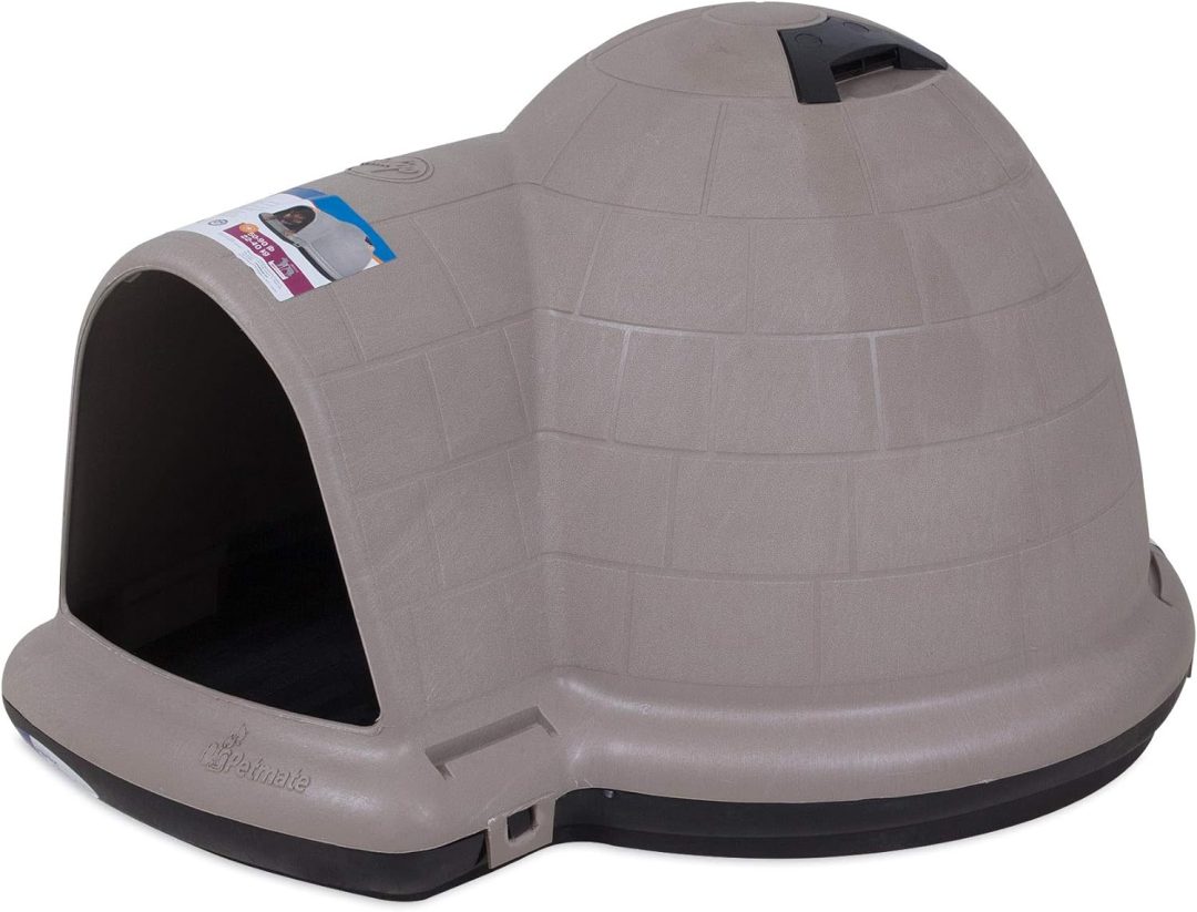 ZenVora XL Igloo Dog House for Dogs 90-125 Lbs., All-Weather Pet Shelter, Made in USA