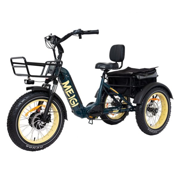 ZenVora 750W Foldable Electric Trike - 48V 14Ah Fat Tire 3 Wheel E-Bike with Baskets