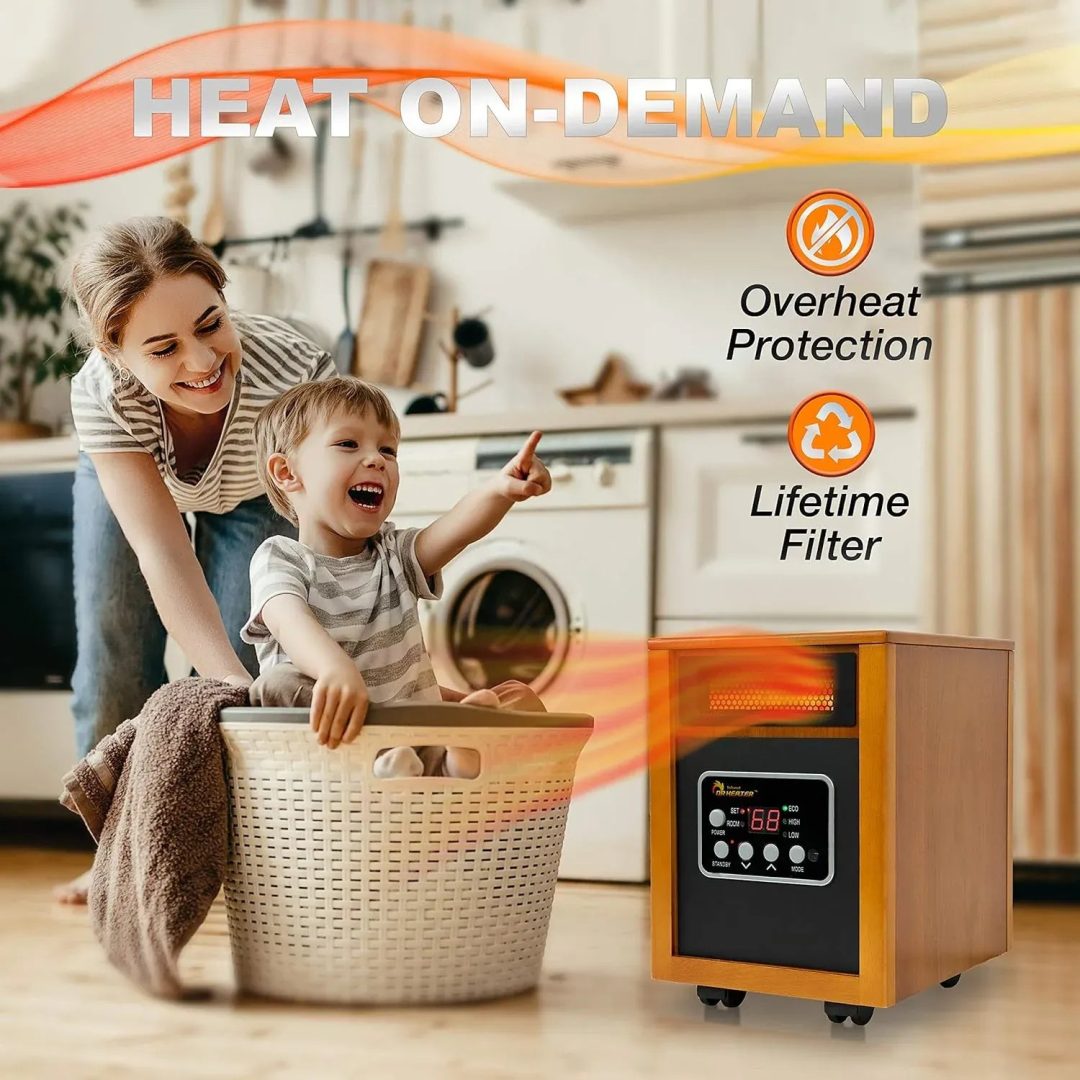 ZenVora 1500-Watt Portable Space Heater, Cherry, 1-Pack
