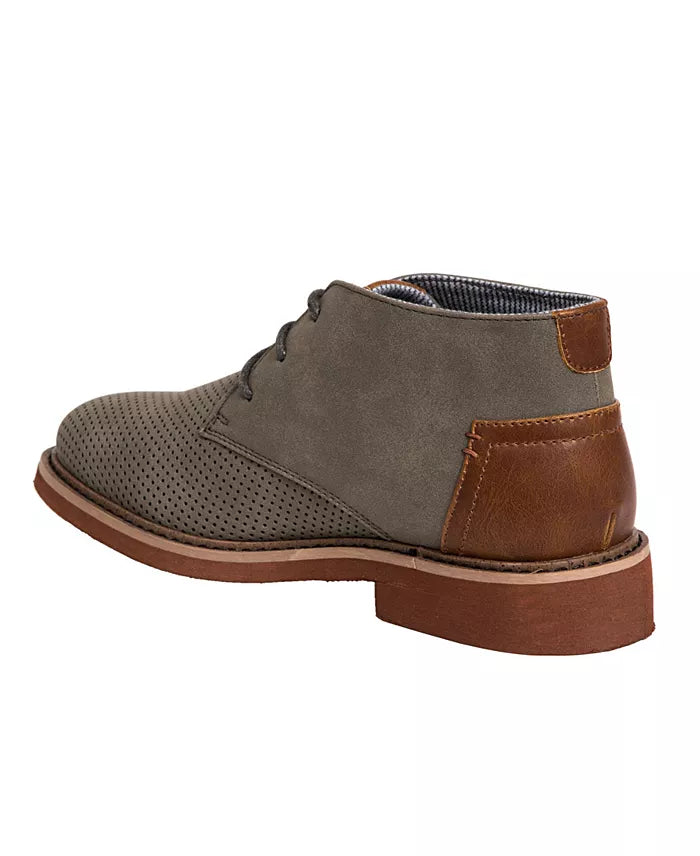 ZenVora Little & Big Boys Perforated Fashion Booties, Stylish Casual Ankle Boots for Kids