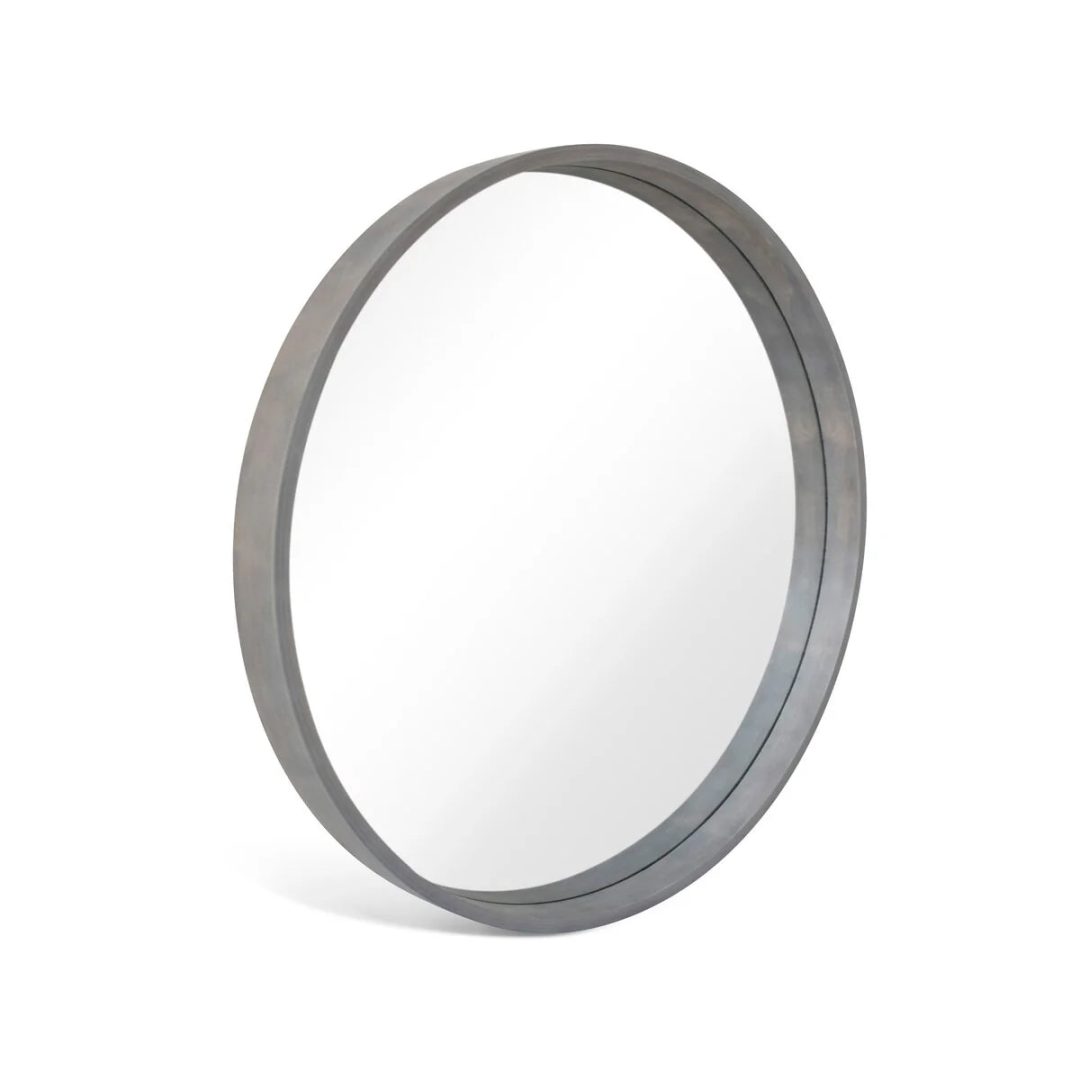 ZenVora Classic Farmhouse Round Wall Mirror, Wooden Frame Decorative Accent Mirror for Living Room, Bedroom and Entryway