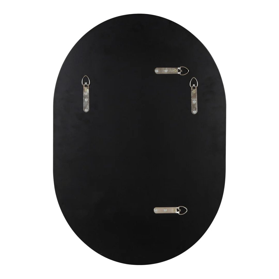 Modern Capsule Framed Wall Mirror, Decorative Oval Accent Mirror for Living Room, Bedroom and Entryway