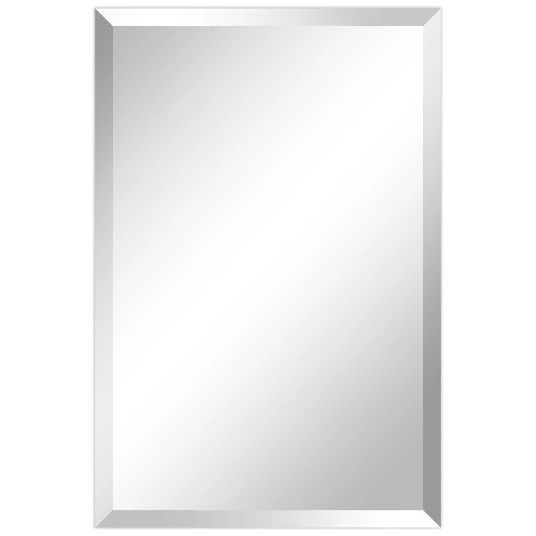 ZenVora Frameless Beveled Prism Wall Mirror, Clear Square or Rectangular Decorative Mirror for Bathroom, Bedroom and Home Decor