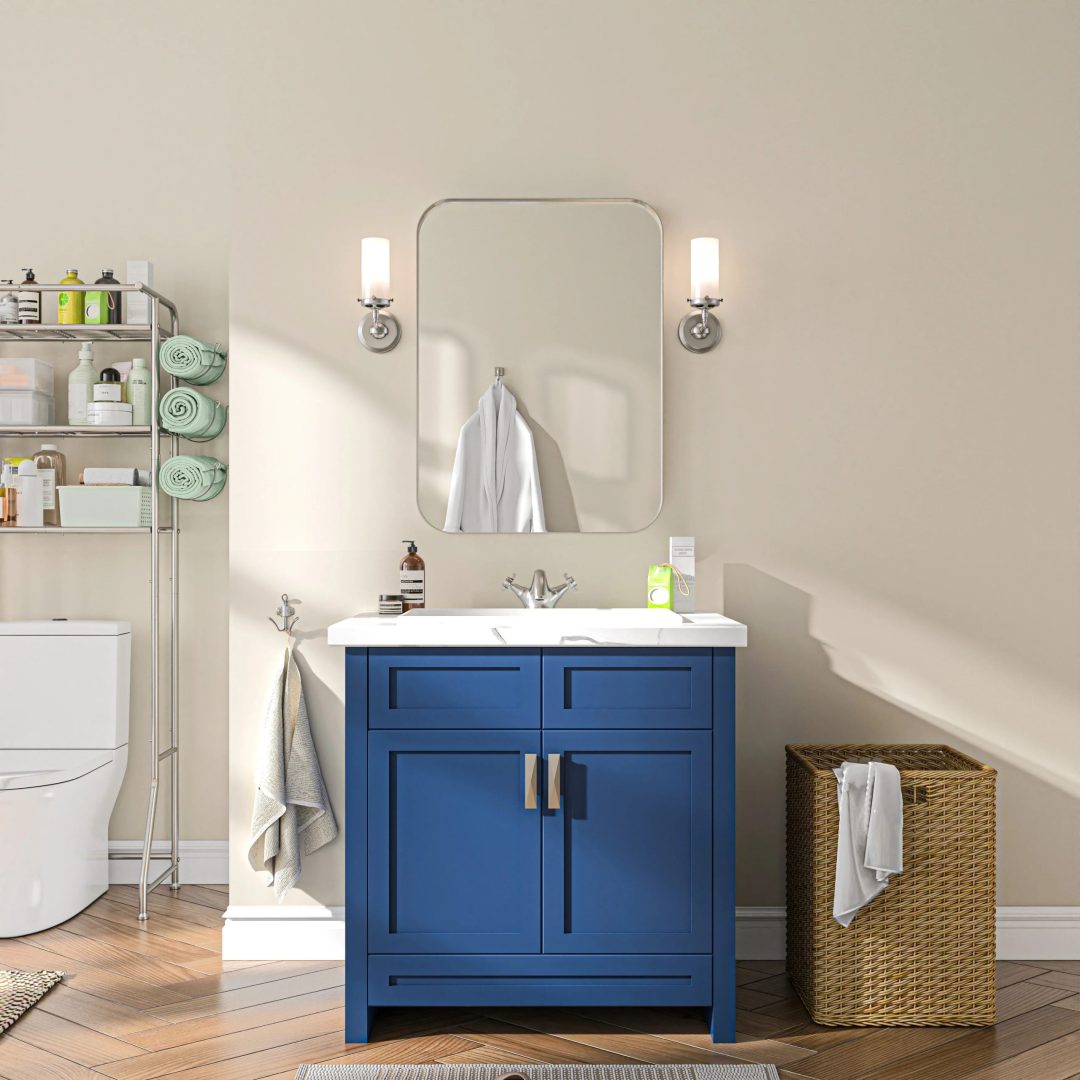Aluminum Alloy Rounded Corner Vanity Mirror, Modern Wall Mounted Mirror for Bathroom, Bedroom and Home Decor