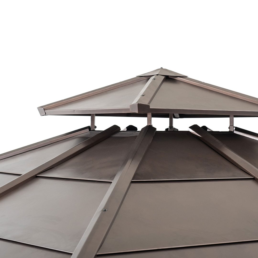 ZenVora 10 x 10 ft. Cedar-Framed Gazebo with Steel 2-Tier Hip Roof Hardtop