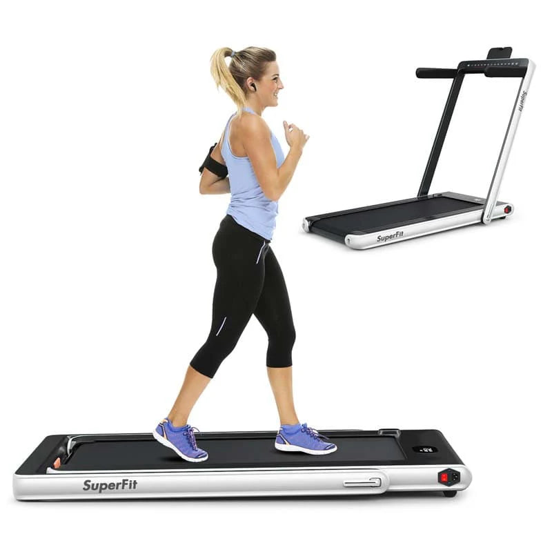 ZenVora 2-in-1 Folding Electric Treadmill, 2.25 HP, Under-Desk, with Dual Display and Smart App Control