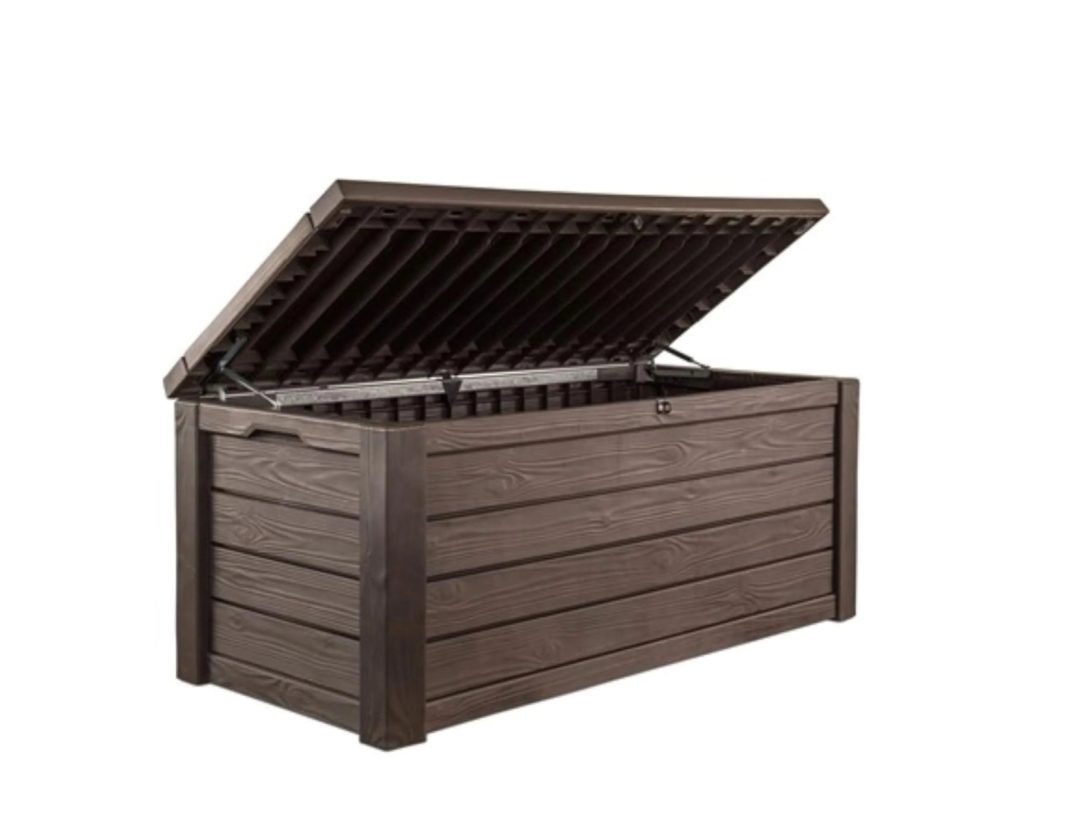 ZenVora 150 Gallon Outdoor Deck Box with Bench Seat, Large Storage Container for Patio, Garden, Yard and Pool Area