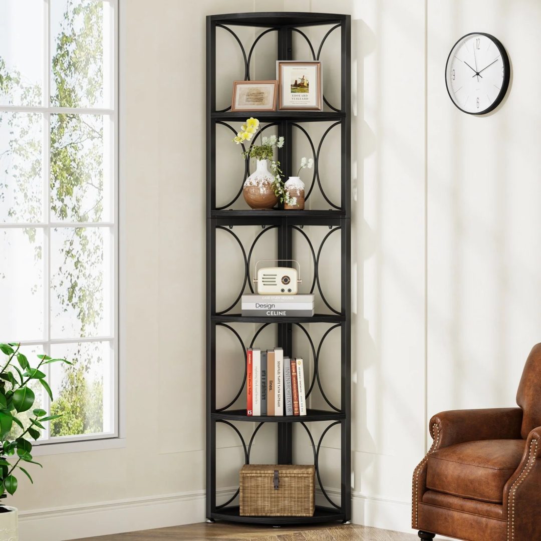 ZenVora 67 Inch Tall Corner Shelf, Freestanding Corner Bookshelf and Storage Shelving Unit