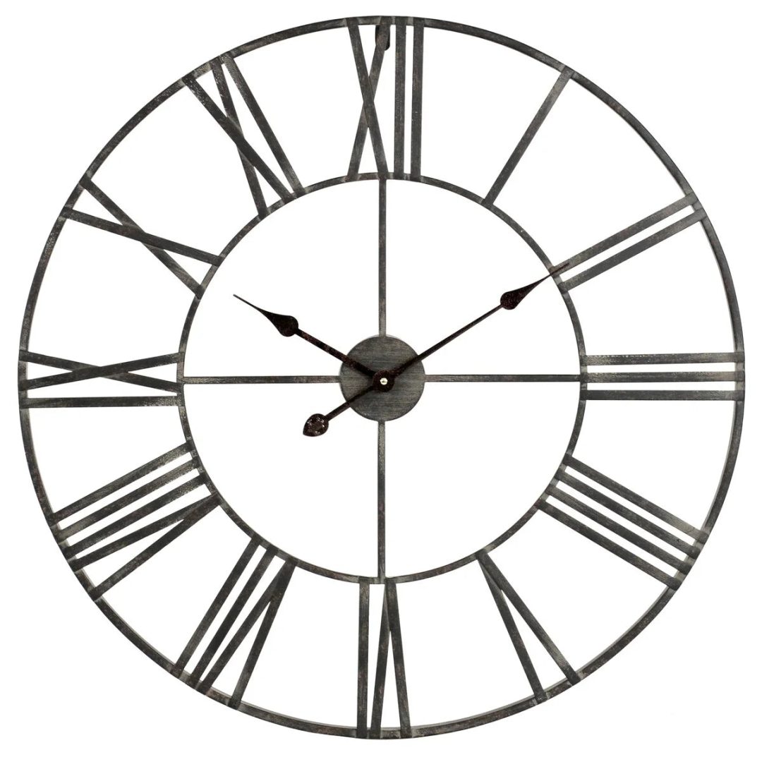 ZenVora Modern Round Metal Wall Clock, Decorative Circular Hanging Clock for Living Room, Bedroom and Office