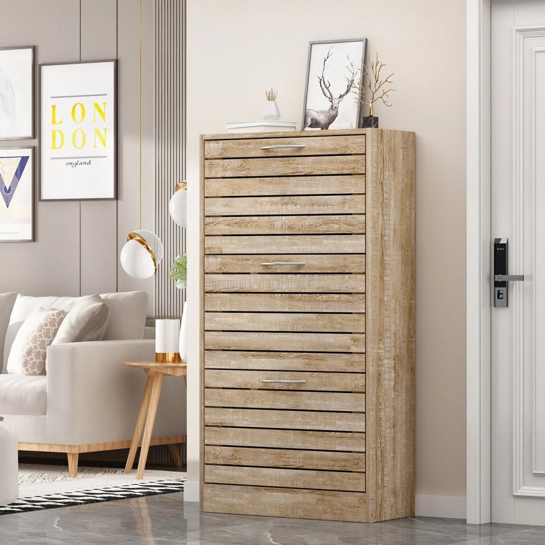 ZenVora Modern Shoe Storage Cabinet for Entryway and Hallway, Space-Saving Shoe Organizer