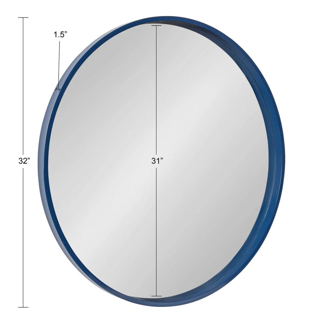 ZenVora Round Wood Accent Wall Mirror, Modern Decorative Wooden Frame Mirror for Living Room, Bedroom and Entryway