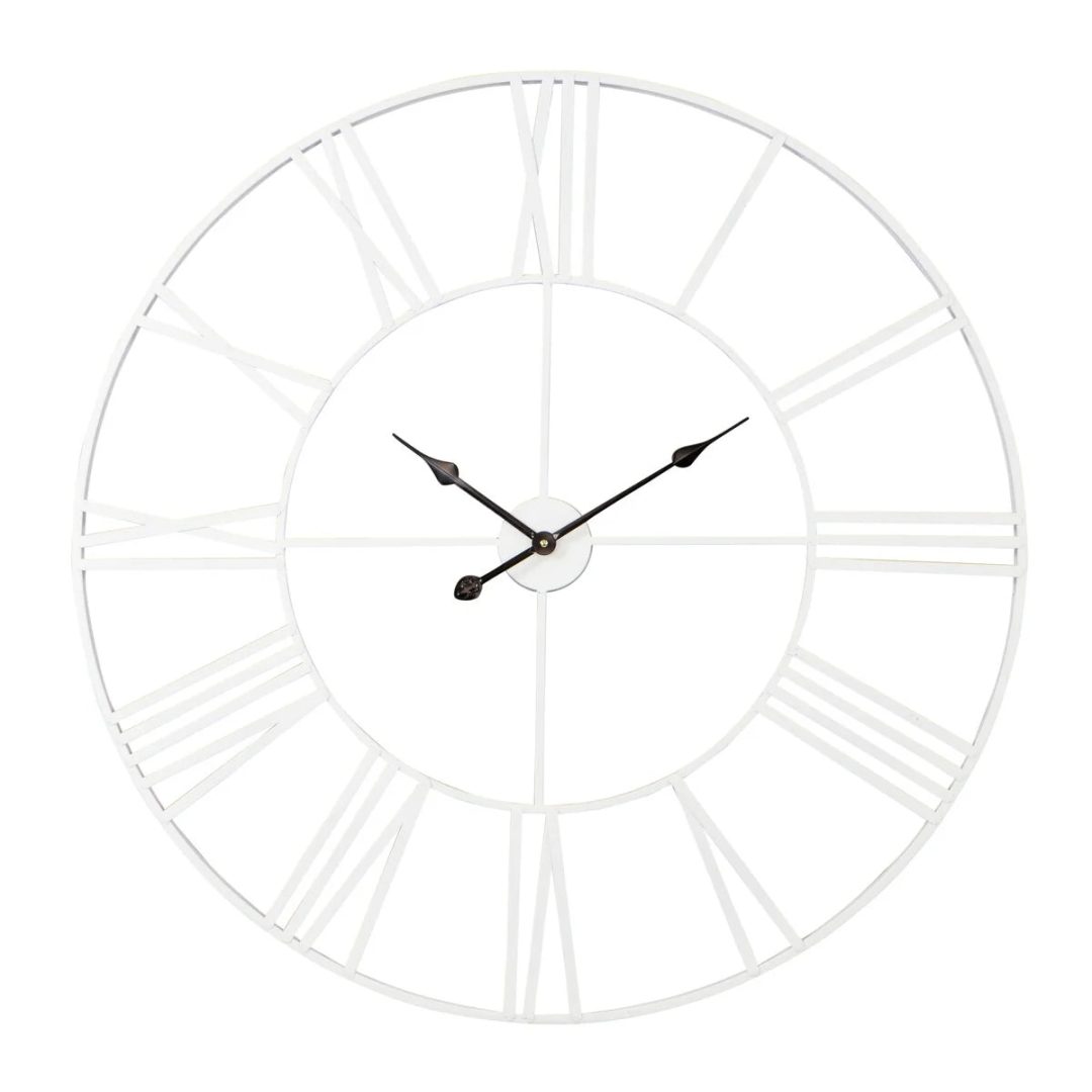 ZenVora Modern Round Metal Wall Clock, Decorative Circular Hanging Clock for Living Room, Bedroom and Office
