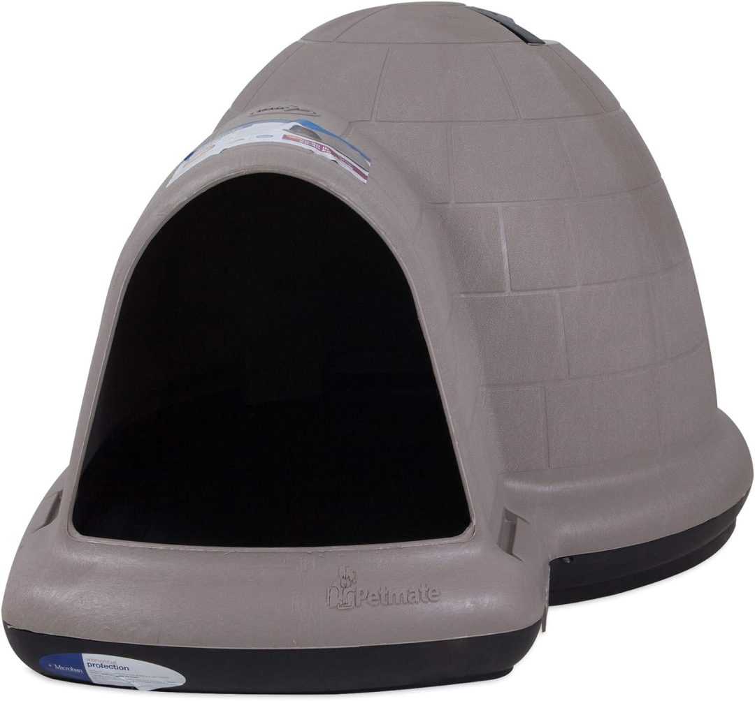 ZenVora XL Igloo Dog House for Dogs 90-125 Lbs., All-Weather Pet Shelter, Made in USA