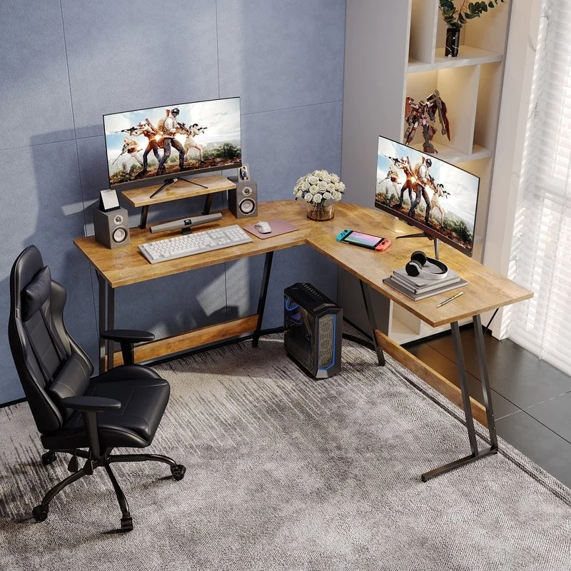 ZenVora L-Shaped Gaming Desk, Computer Corner Desk and Office Writing Desk for Home