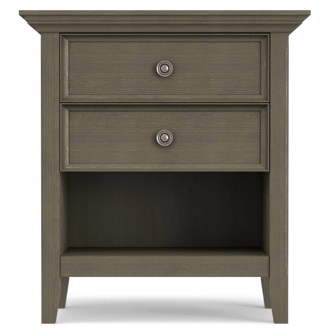 ZenVora 24 Inch Wide Solid Wood Nightstand, Bedside Table and Bedroom End Table