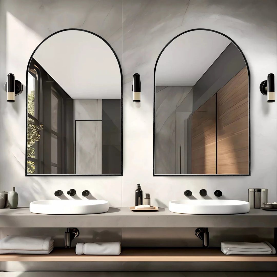 ZenVora Modern Arch Aluminum Bathroom Wall Mirror, Wall Mounted Vanity Mirror for Bathroom, Bedroom and Home Decor