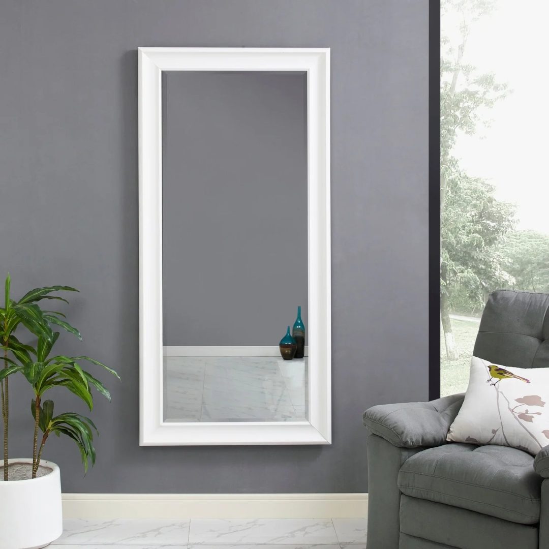 ZenVora Tall Full Length Mirror, Oversized Rectangle Full Body Wall Mounted Mirror with Smooth Faux Wood Frame