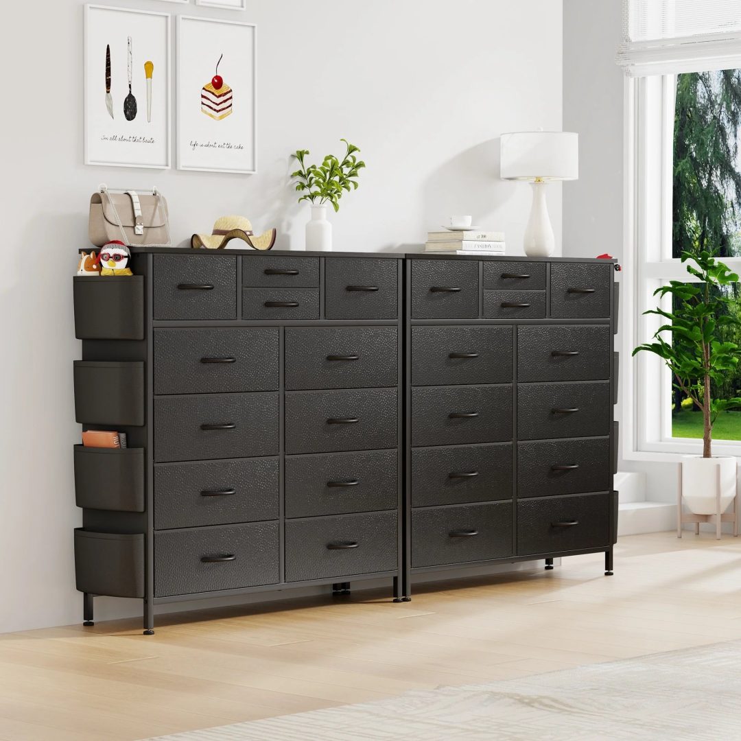 ZenVora 12 Drawer Fabric Dresser, Tall Bedroom Chest of Drawers with Storage