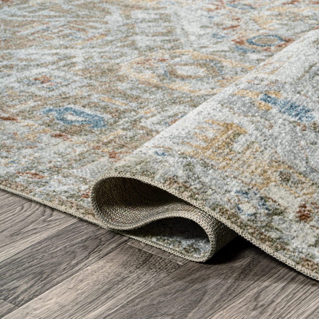 ZenVora Bohemian Medallion Low-Pile Machine-Washable Area Rug, Cream and Terra