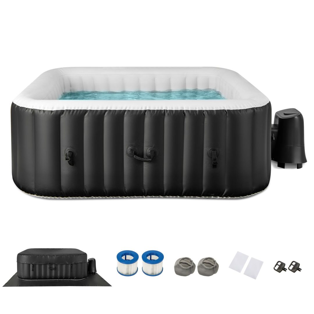 ZenVora 4-6 Person Inflatable Hot Tub Spa - 130 Air Jets Bubble Massage Portable Outdoor Jacuzzi with Heater