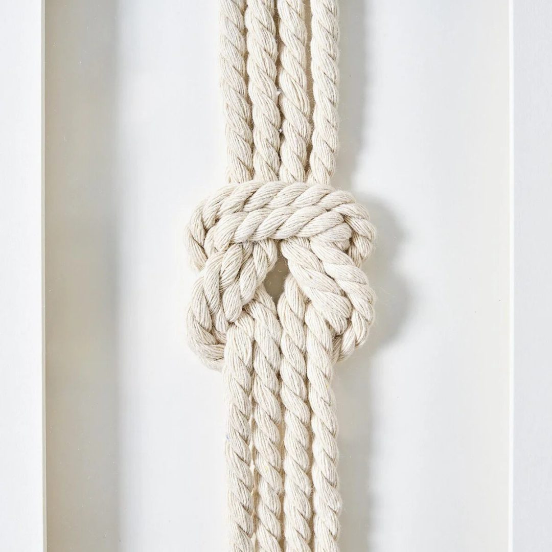 ZenVora 3-Piece Framed Nautical Knots Wall Decor Set, Natural Finish Coastal Wall Art
