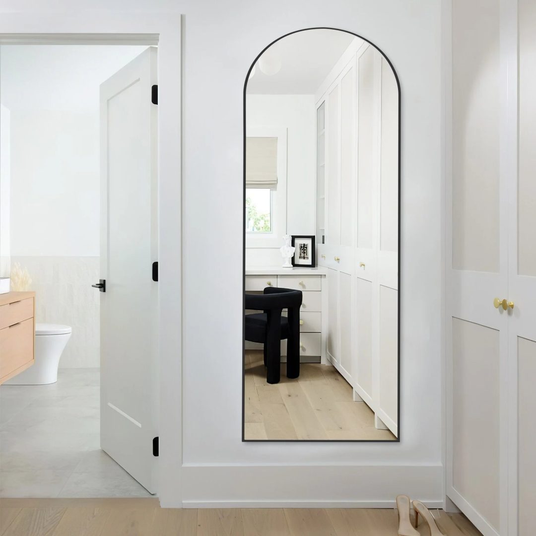 ZenVora 64x21 Full Length Floor Mirror, Large Full Body Aluminum Alloy Frame Standing Mirror with Stand and Wall Mount Option