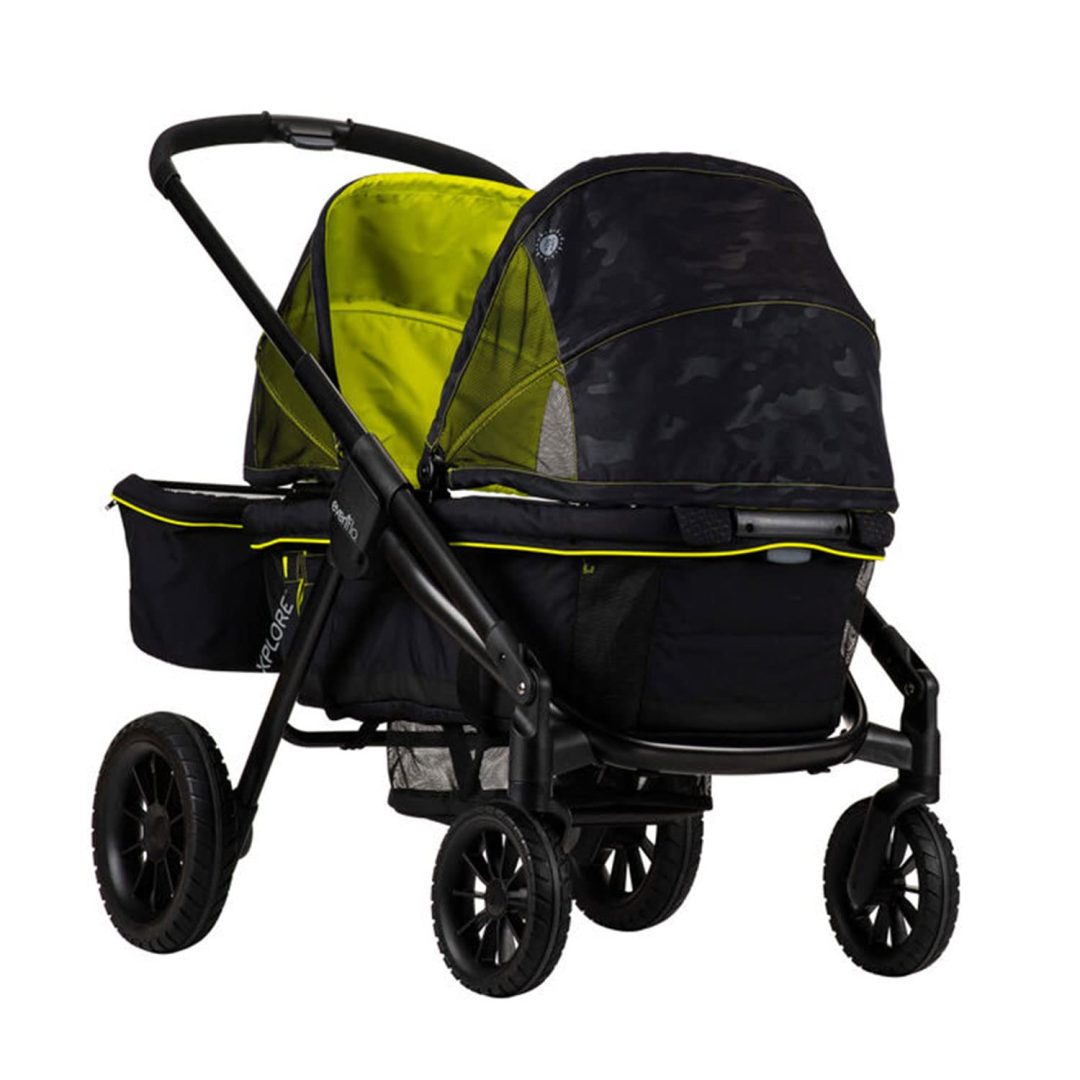ZenVora 2-in-1 All-Terrain Baby Stroller Wagon with Canopy and Storage - Gray