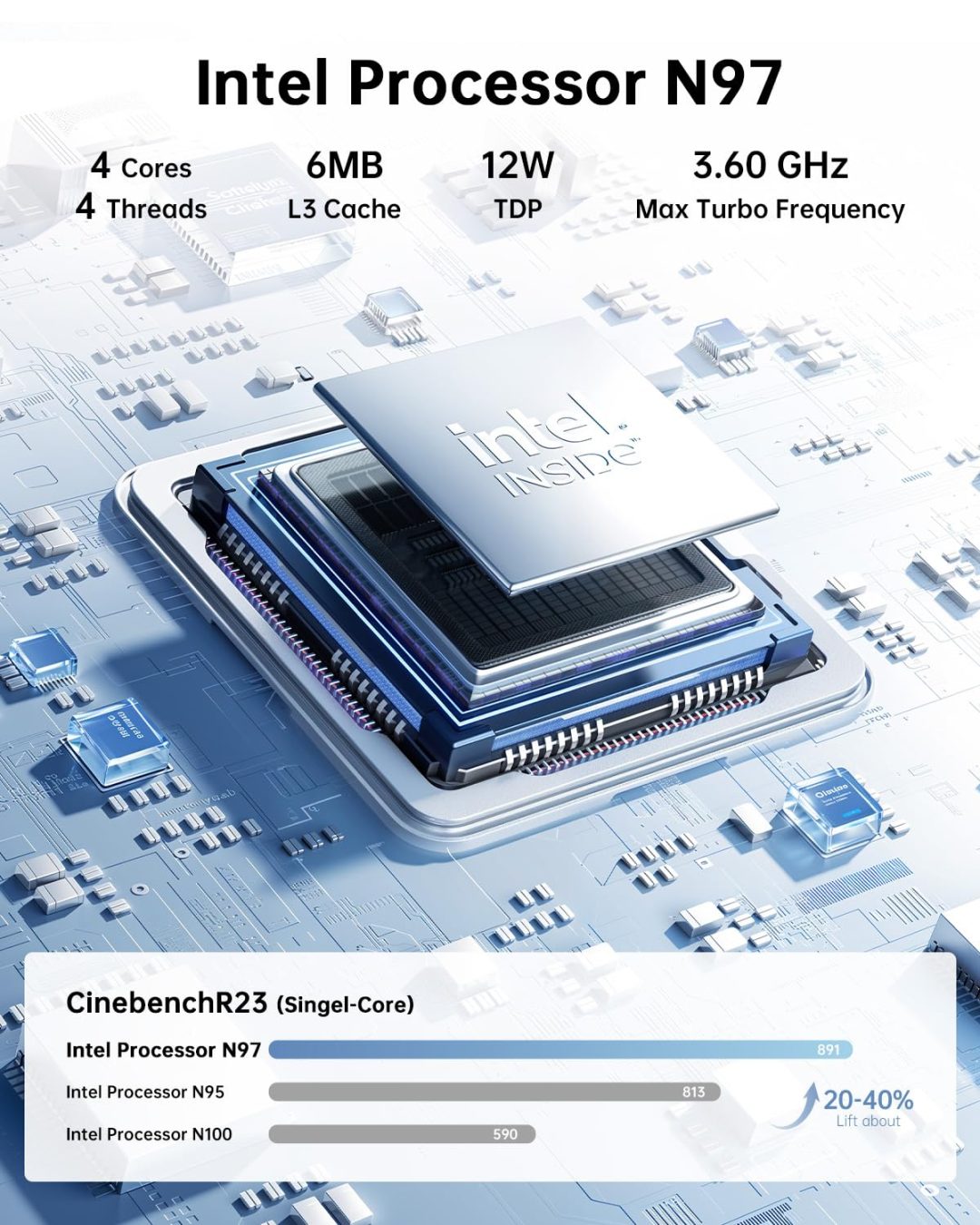 ZenVora Mini PC, 16GB RAM, 512GB M.2 SSD, Compact Mini Computer for Home, Office and Everyday Computing