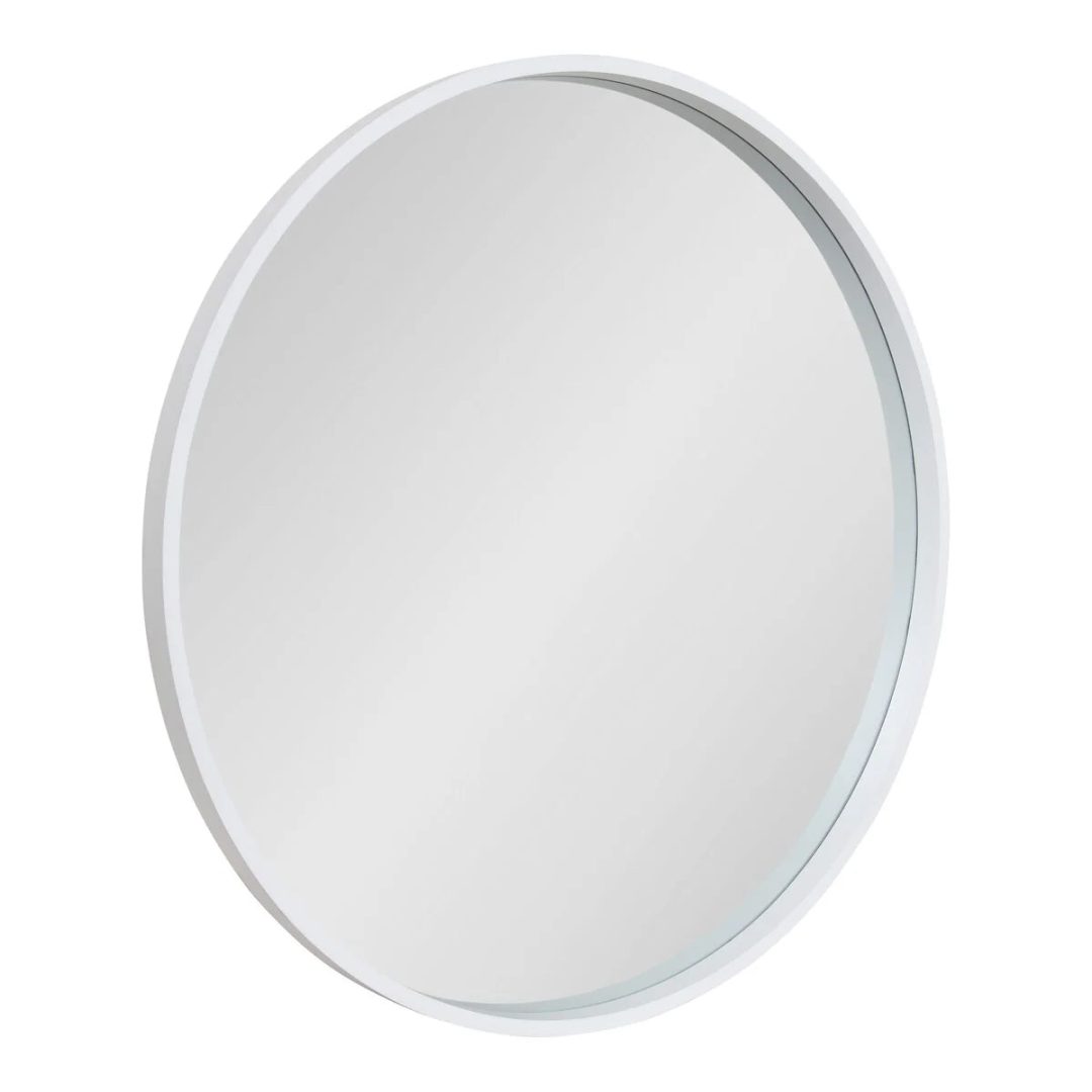 ZenVora Round Wood Accent Wall Mirror, Modern Decorative Wooden Frame Mirror for Living Room, Bedroom and Entryway