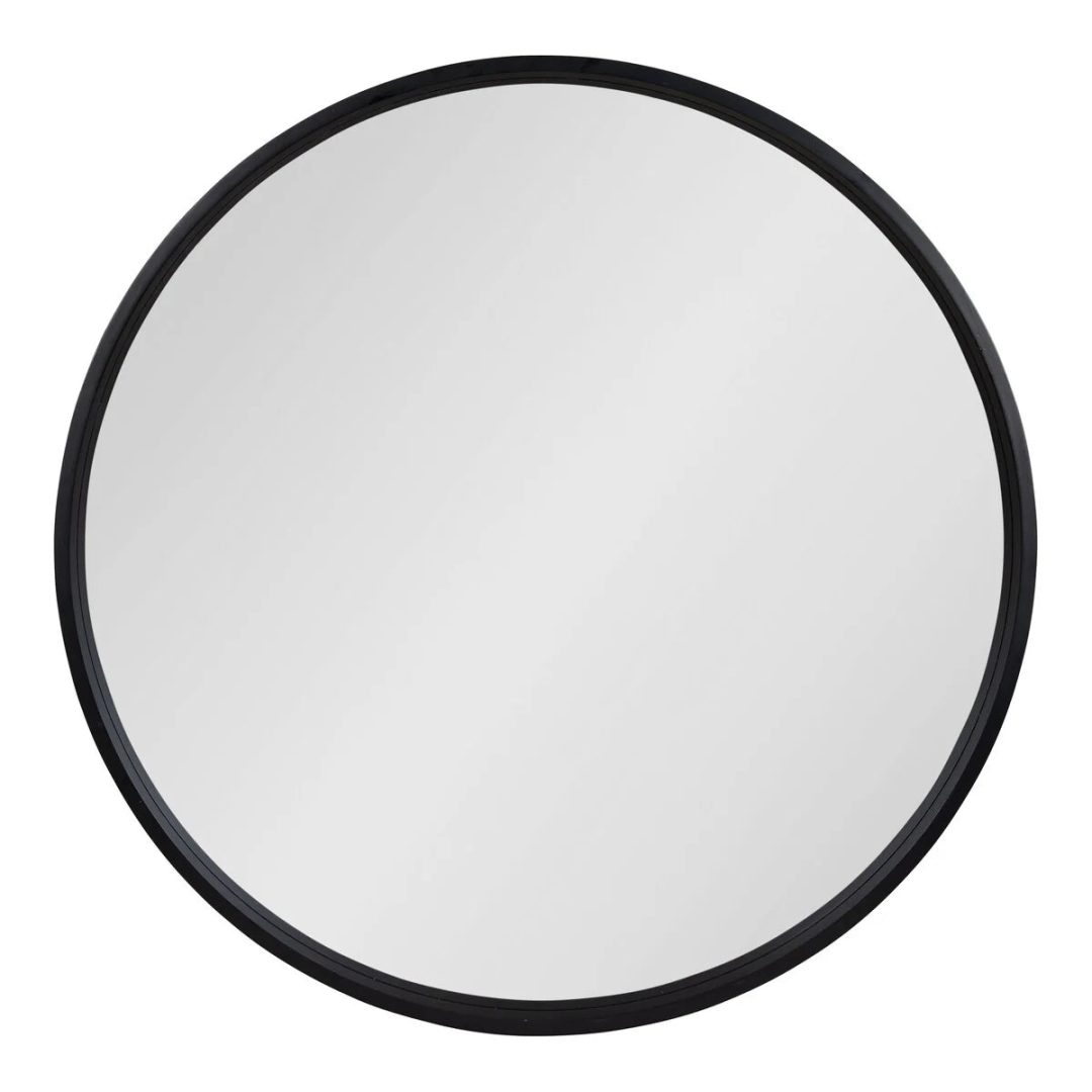 ZenVora Round Wood Accent Wall Mirror, Modern Decorative Wooden Frame Mirror for Living Room, Bedroom and Entryway