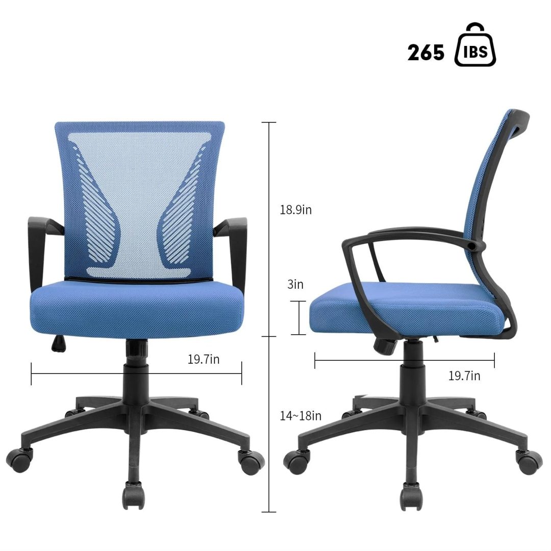 ZenVora Ergonomic Mesh Office Chair with Lumbar Support, Breathable Computer Desk Chair