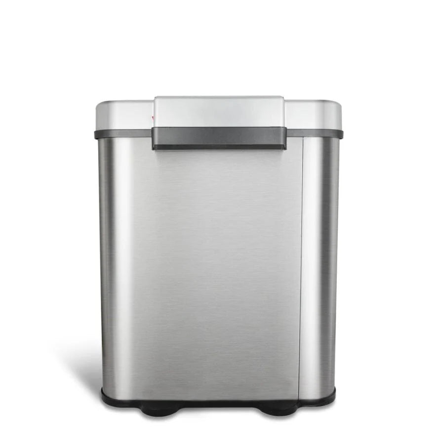 ZenVora 18 Gallon Dual Compartment Motion Sensor Trash Can, Automatic Hands-Free Kitchen Garbage Bin