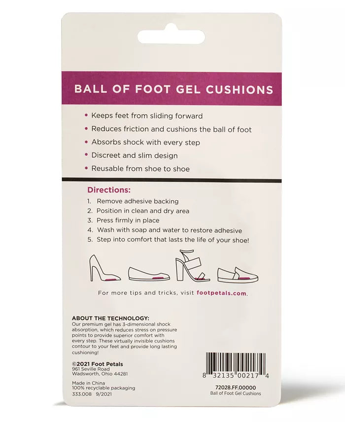 ZenVora Gel Ball of Foot Cushions, Soft Shoe Inserts for Forefoot Support, Pressure Relief and Everyday Comfort