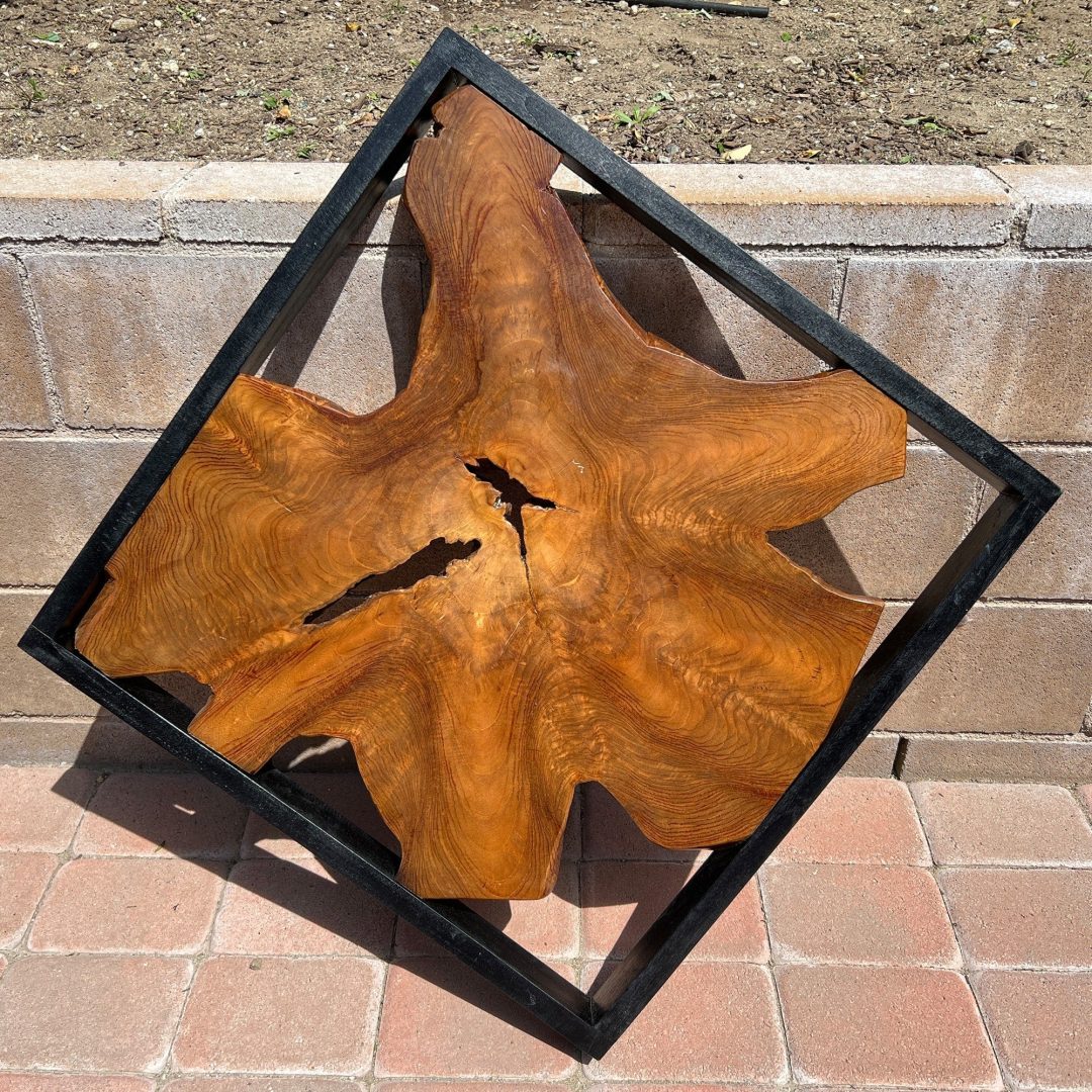 ZenVora Abstract Live Edge Teak Wood Wall Sculpture, Natural Wooden Wall Art Decor for Living Room and Home Decoration
