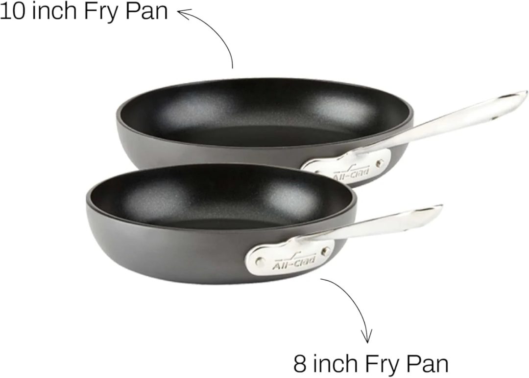 ZenVora 2 Piece Hard Anodized Nonstick Fry Pan Set, Durable Aluminum Skillet Cookware Set for Kitchen Cooking