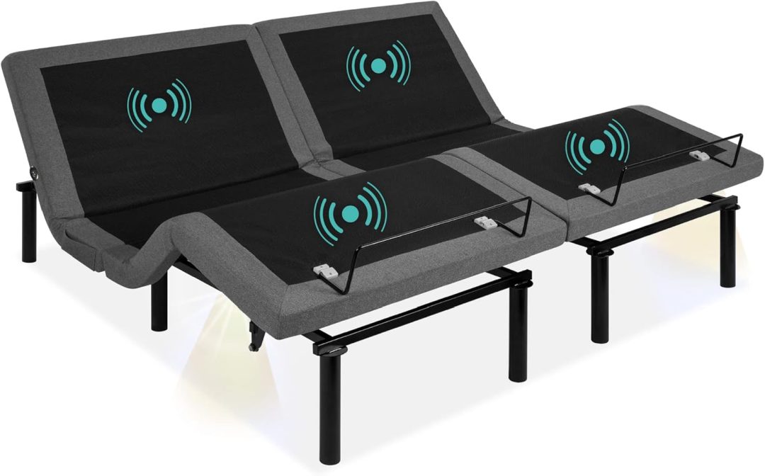 ZenVora Twin XL Adjustable Bed Frame, Electric Adjustable Base with Wireless Remote Control, Night Light, Massage Function and 2 USB Ports