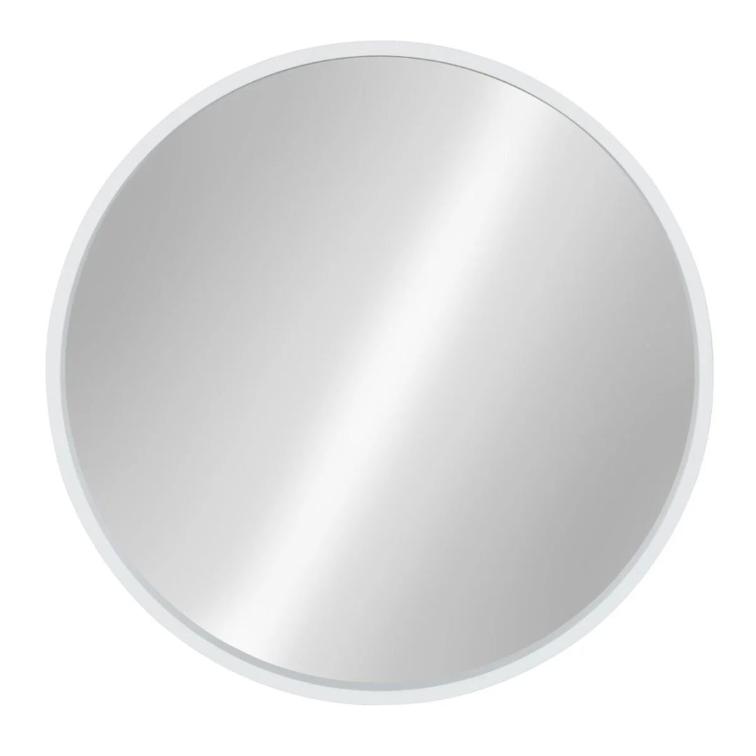 ZenVora Round Wood Accent Wall Mirror, Modern Decorative Wooden Frame Mirror for Living Room, Bedroom and Entryway