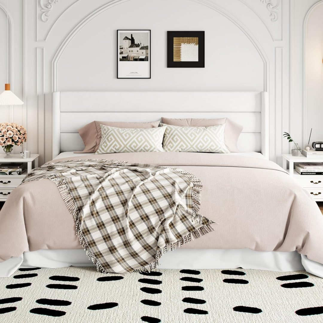 ZenVora Queen Size Lift Up Storage Bed with Wingback Headboard, Upholstered Platform Bed Frame with Hidden Storage
