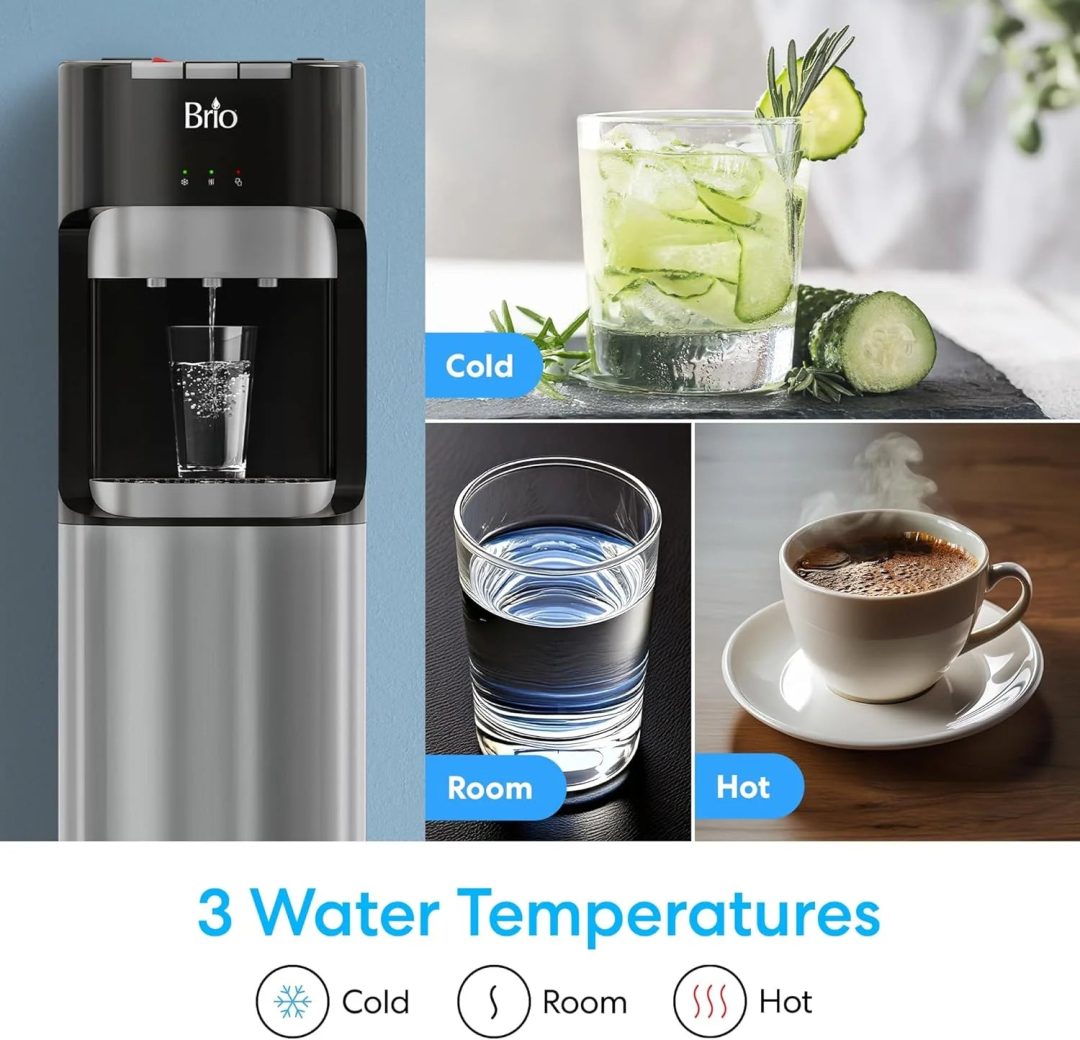 ZenVora Bottom Loading Water Cooler Dispenser – 3 Temp Settings with Child Safety Lock & LED Empty Alert