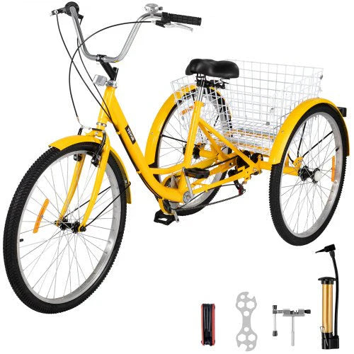 ZenVora 26-Inch 7-Speed Adult Tricycle with Basket