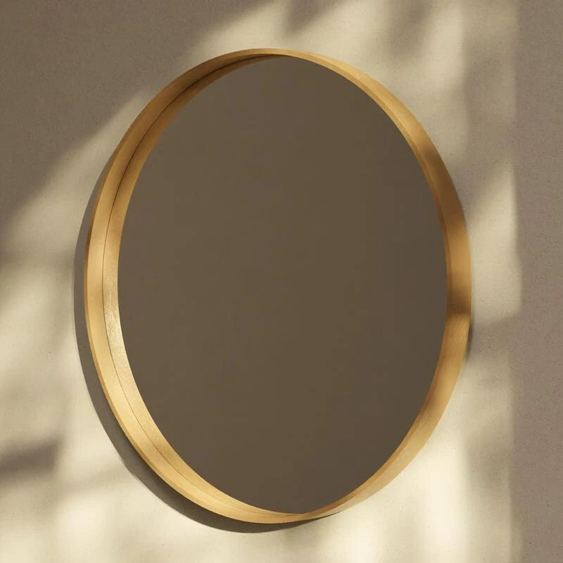 ZenVora Classic Farmhouse Round Wall Mirror, Wooden Frame Decorative Accent Mirror for Living Room, Bedroom and Entryway