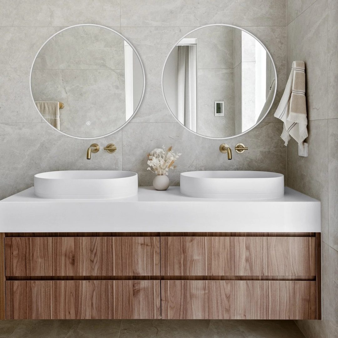 ZenVora Modern Round Bathroom Vanity Mirror, Wall Mounted Circular Mirror for Bathroom, Bedroom and Home Decor