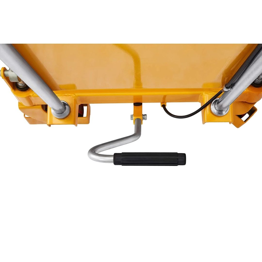 ZenVora Hydraulic Lift Table Cart 770 lbs Capacity, 51" Max Height, Double Scissor Lift with Safety Guard & 4 Wheels