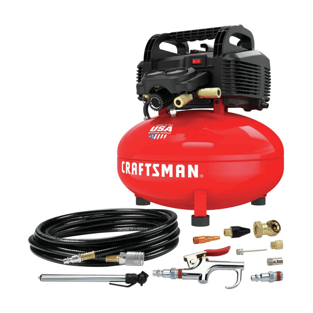 ZenVora 6-Gallon Pancake Air Compressor, Oil-Free, 150 PSI, Portable with Accessory Kit