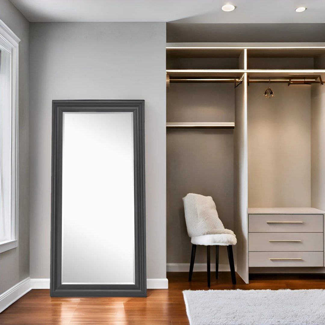 ZenVora Tall Full Length Mirror, Oversized Rectangle Full Body Wall Mounted Mirror with Smooth Faux Wood Frame