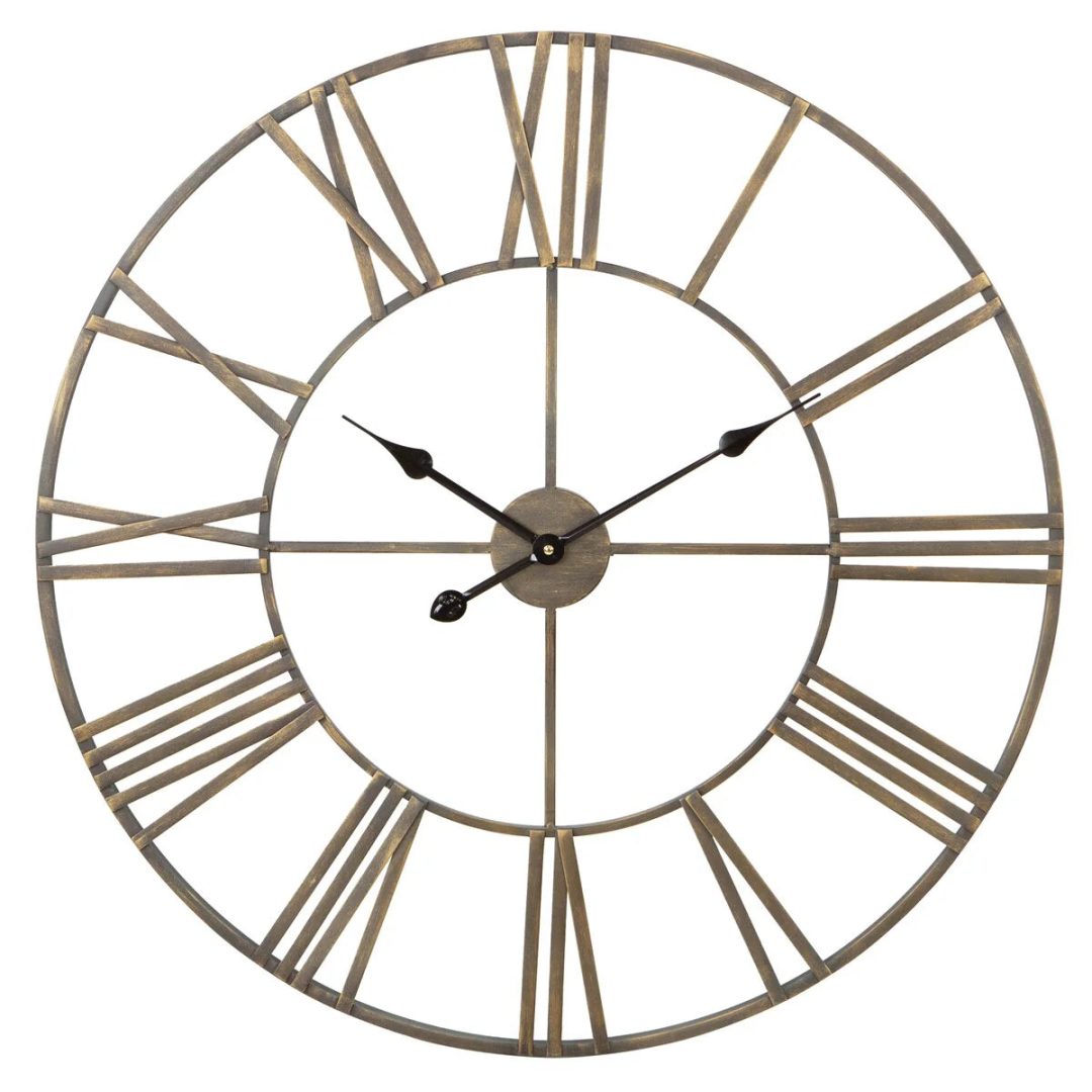 ZenVora Modern Round Metal Wall Clock, Decorative Circular Hanging Clock for Living Room, Bedroom and Office