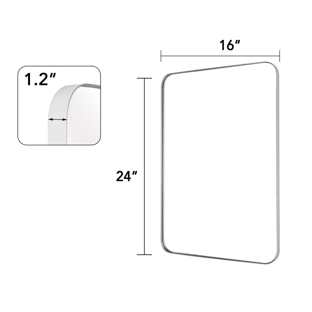 ZenVora Wall Mirror Vanity Mirror, Bathroom Mirror with Rounded Corners, 1 Piece