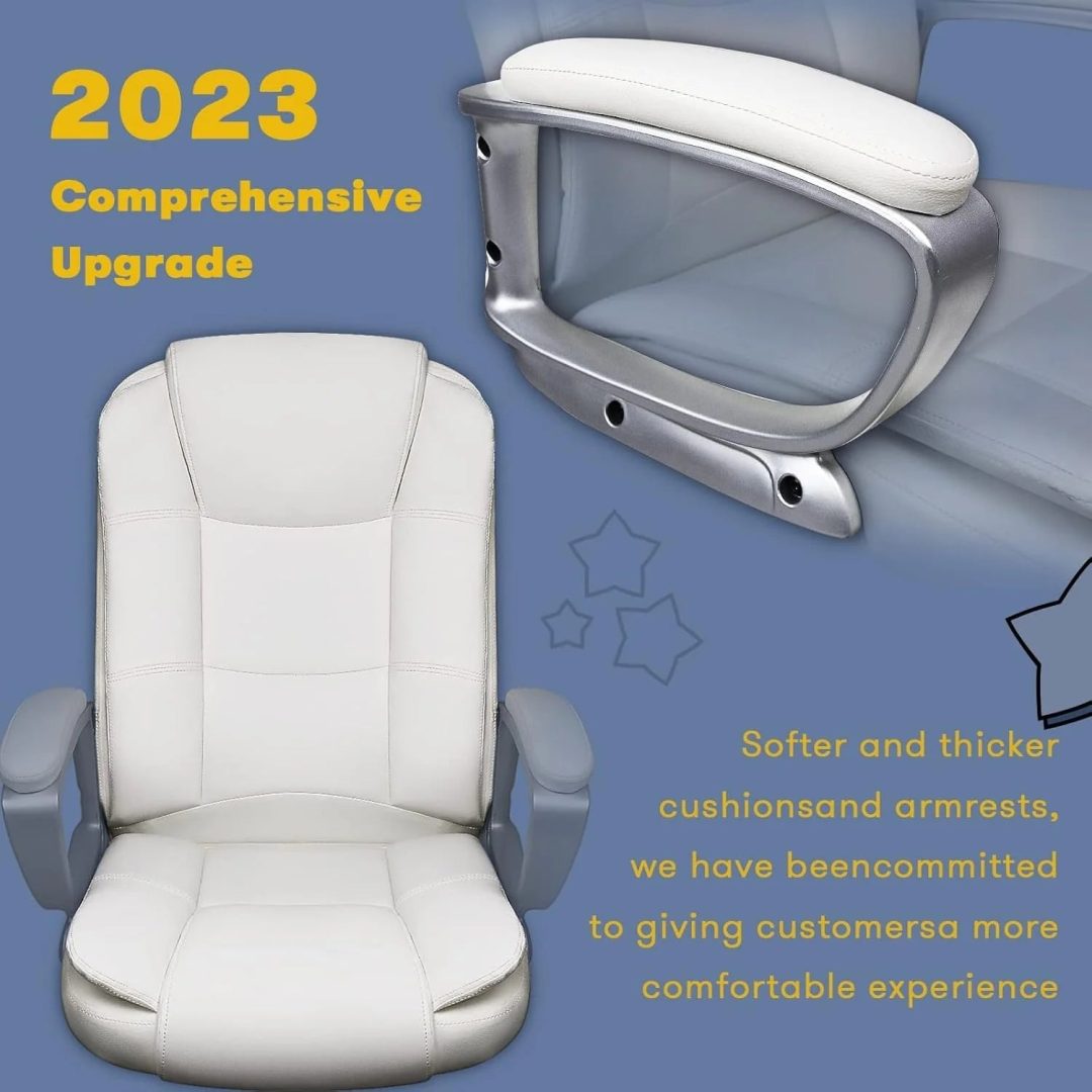 ZenVora Big and Tall Executive Office Chair, High Back Ergonomic Leather Chair, 400 lb Capacity